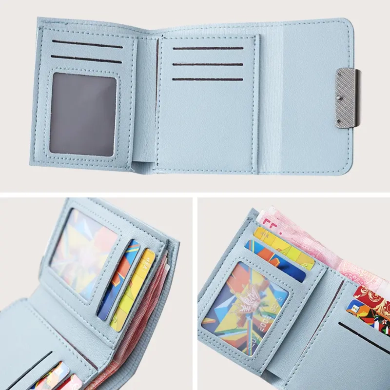 Product image KAHASIL - Dompet Lipat Wanita Pendek Mini Kecil Bahan Kulit PU Leather KHDP50 all variant Hitam